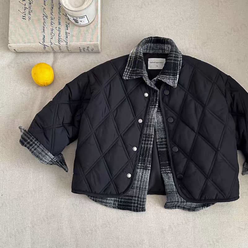 Kid Black Quilted Outerwear - Black - 10Y - image 1