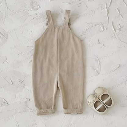 Baby Girl Cord Knitted Embroidered Flower Overalls - image 5