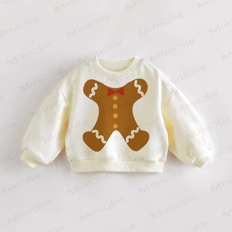 Baby Toddler Gingerbread Man Cream Sweatshirt - Cream - 3-5T - image 1