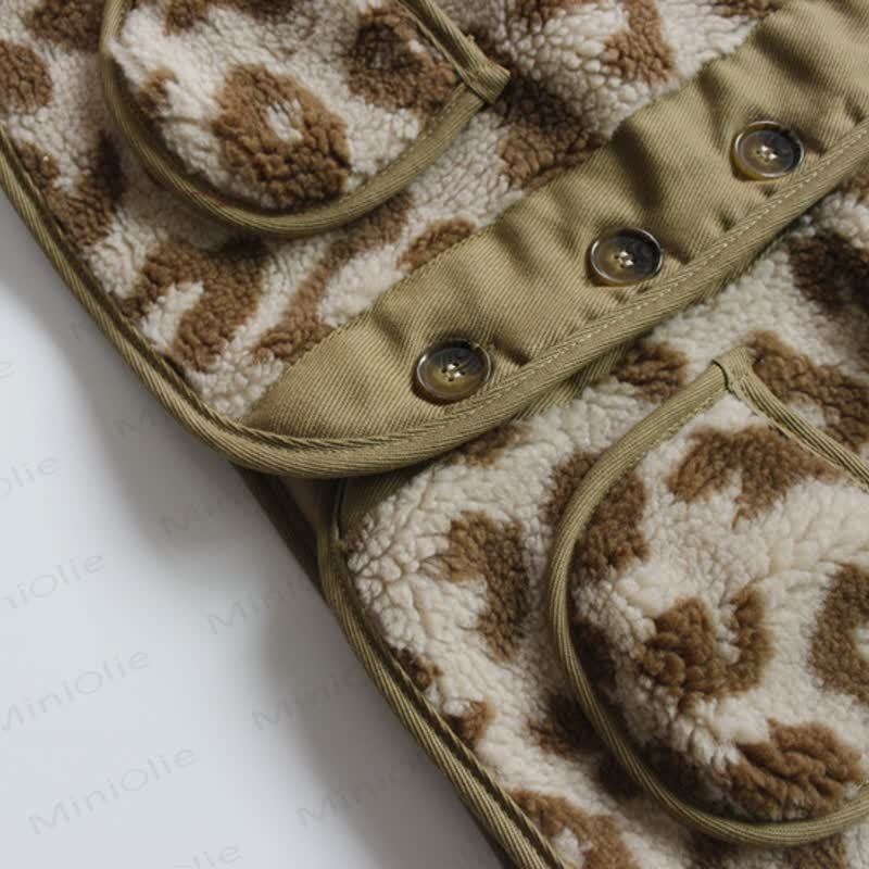 Kid V-neck Leopard Print Outerwear - image 4