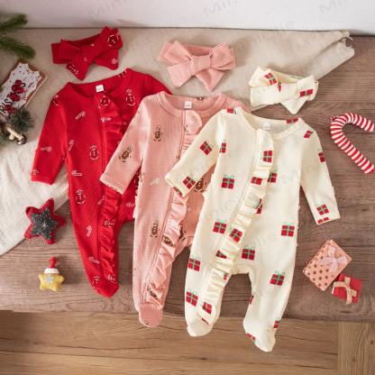 Baby Headscarf Christmas Romper - image 1