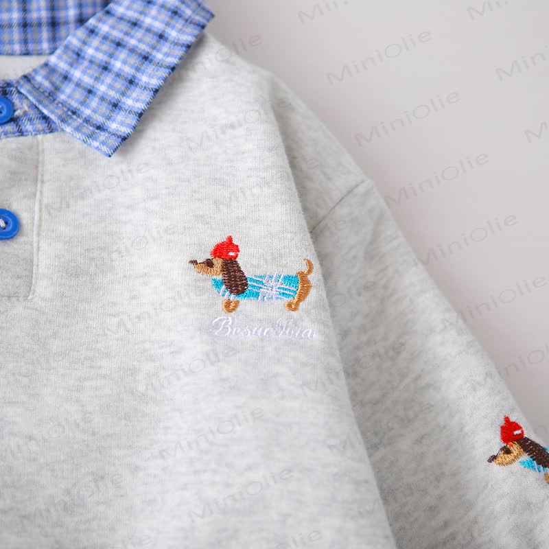 Baby Toddler Dog Plaid Collar 2-piece Set - image 7