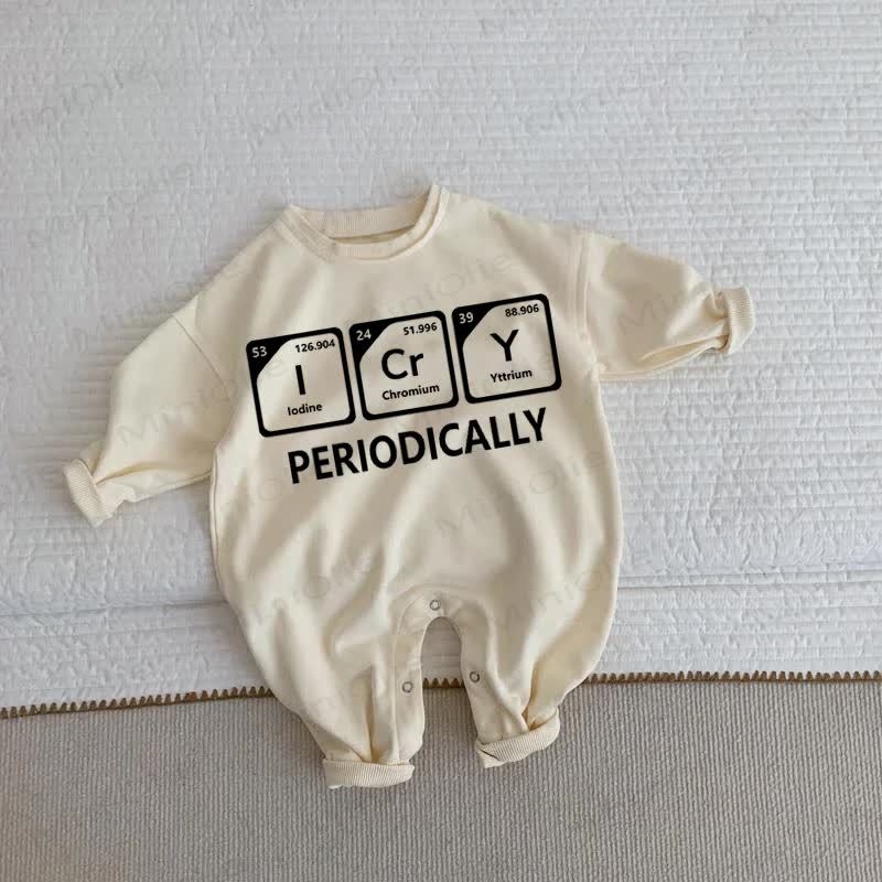 I CRY PERIODICALLY Baby Beige Romper - Beige - 2-3T - image 1