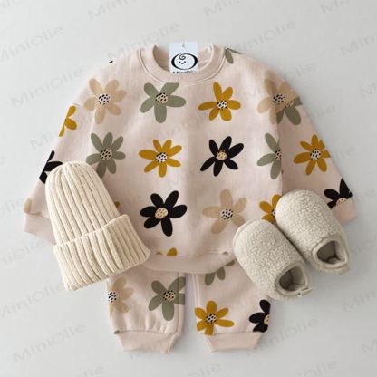 Baby Beige 2-piece Flower Set - Beige - 2-3T - image 1