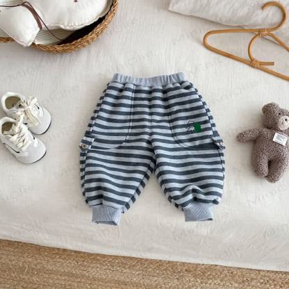 Baby Toddler Animal Fleece Lined Jogger Pants - Striped Grey - 5-7T - image 11