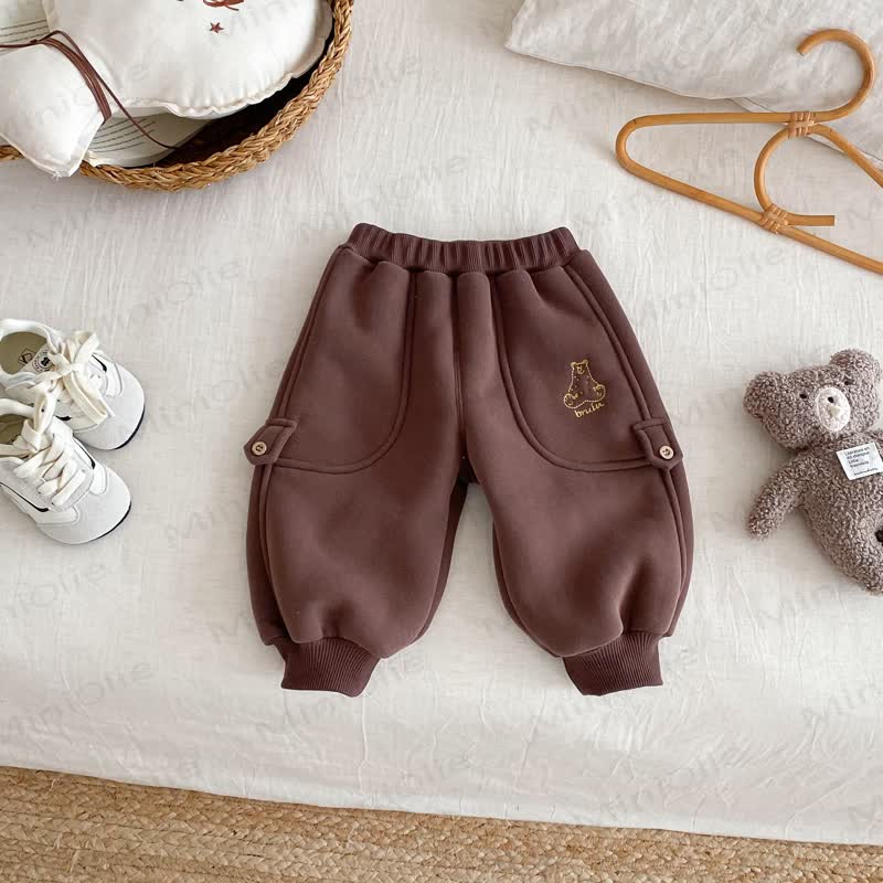 Baby Toddler Animal Fleece Lined Jogger Pants - Brown - 5-7T - image 12