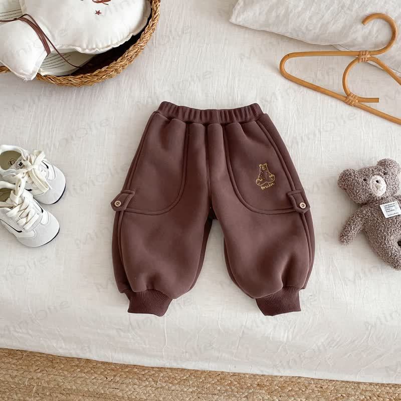 Baby Toddler Animal Fleece Lined Jogger Pants - Brown - 5-7T - image 12