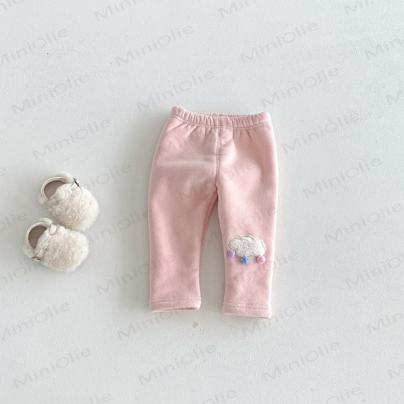Baby Toddler Girl Clouds Fleece Lined Jogger Pants - Pink - 5-7T - image 7