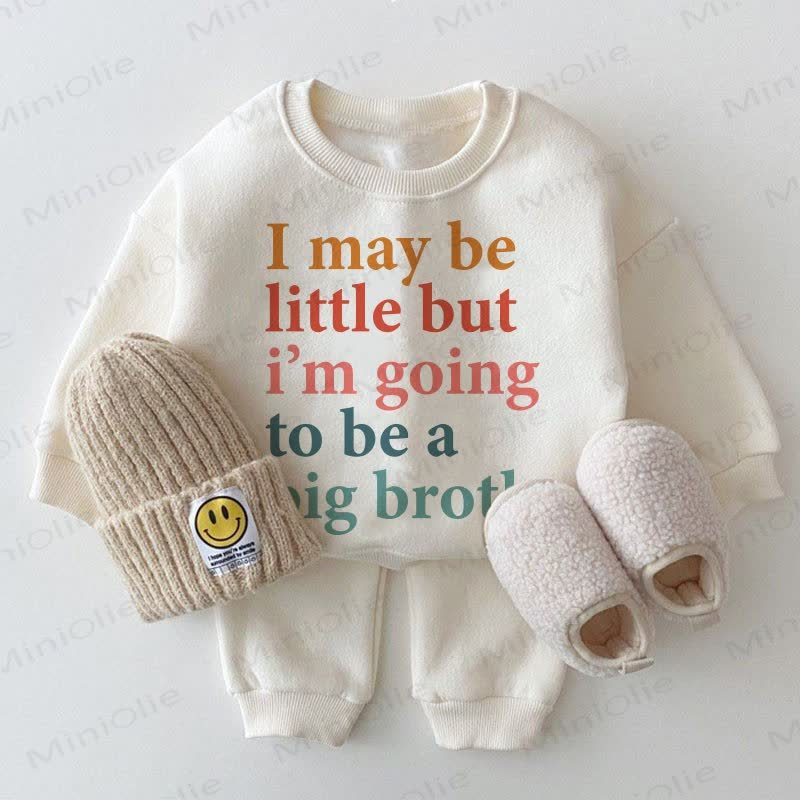 I MAY BE LITTLE BUT I'M GOING TO BE A BIG BROTHER/SISTER Baby 2-piece White Set - White - 2-3T - image 1