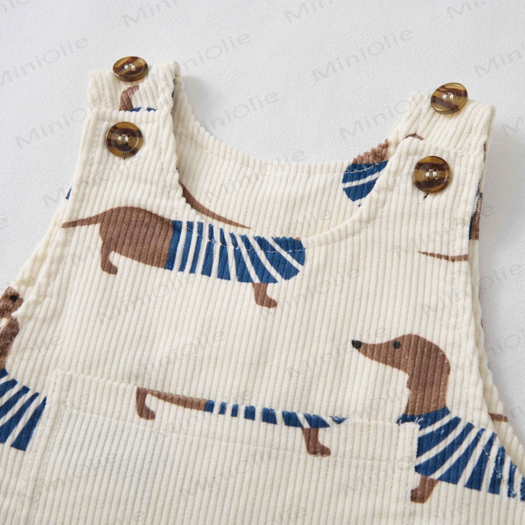 Baby Toddler Dachshund Corduroy Overalls  - image 2