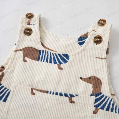 Baby Toddler Dachshund Corduroy Overalls  - image 2