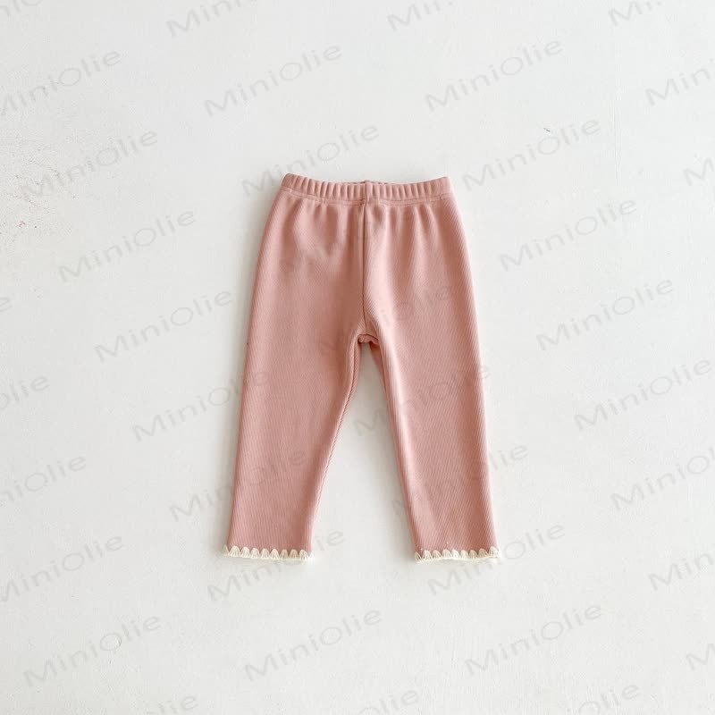 Baby Toddler Girl Knit Lace Fleece Lined Leggings - image 10