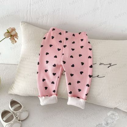 Baby Toddler Girl Heart Fleece Lined Leggings - Pink - 8Y - image 9