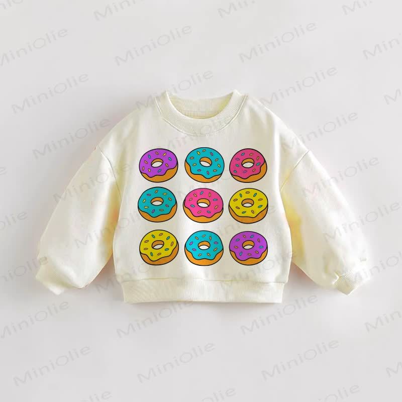 Baby Toddler Donut Cream Sweatshirt - Cream - 3-5T - image 1