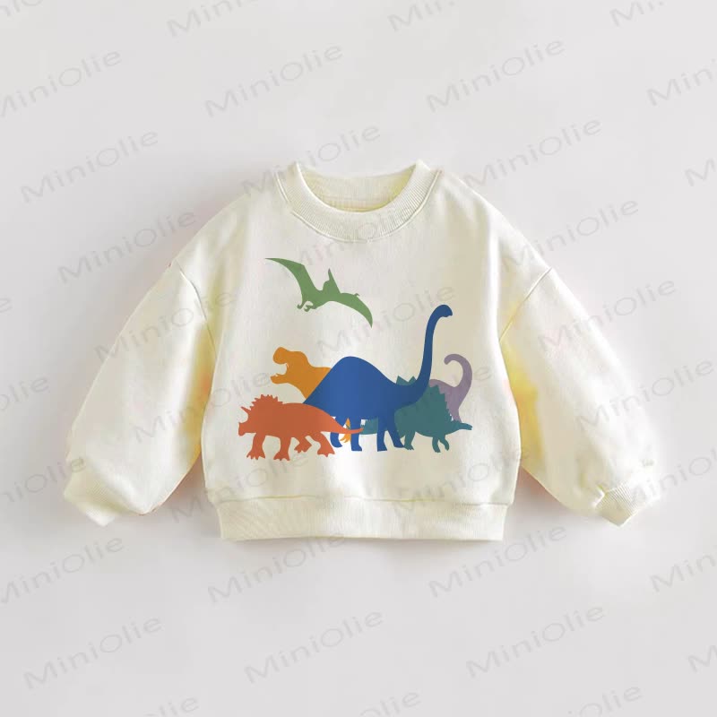 Baby Toddler Dinosaur Cream Sweatshirt - Cream - 3-5T - image 1