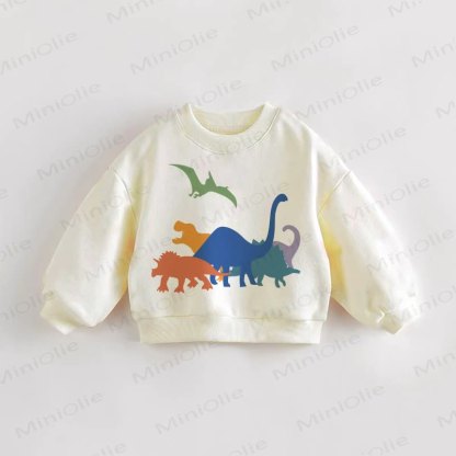 Baby Toddler Dinosaur Cream Sweatshirt - Cream - 3-5T - image 1