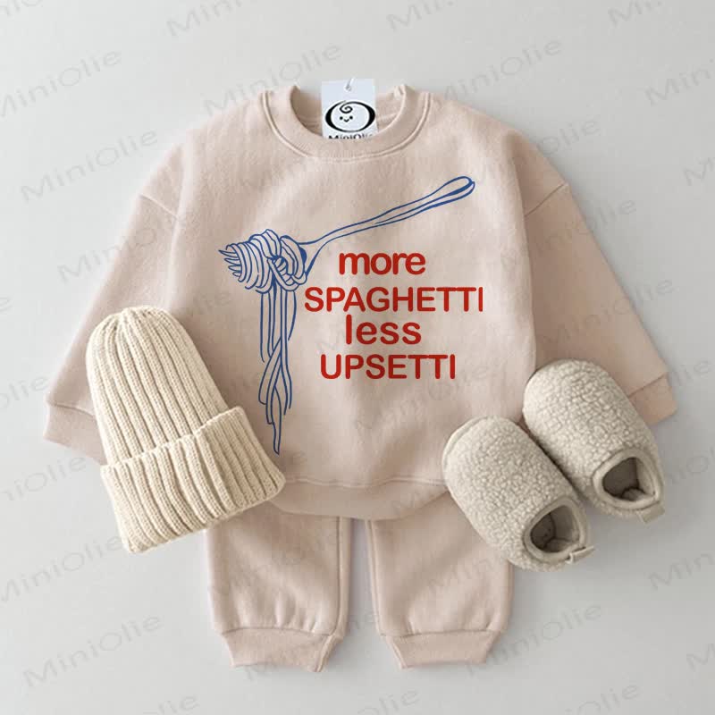 MORE SPAGHETTI LESS UPSETTI Baby Beige 2-piece Set - Beige - 2-3T - image 1
