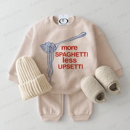 MORE SPAGHETTI LESS UPSETTI Baby Beige 2-piece Set - Beige - 2-3T - image 1