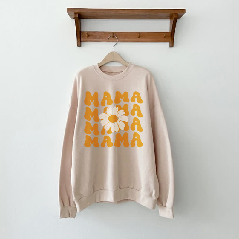 MAMA MAMA MAMA MAMA MINI MINI MINI MINI Baby Beige Family Sweatshirt - Beige - Adult Sweatshirt: XL - image 2