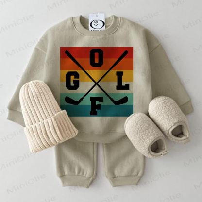 GOLF Baby Colored Striped Sweatshirt 2-piece Grey Green Set - Grey Green - 2-3T - image 1
