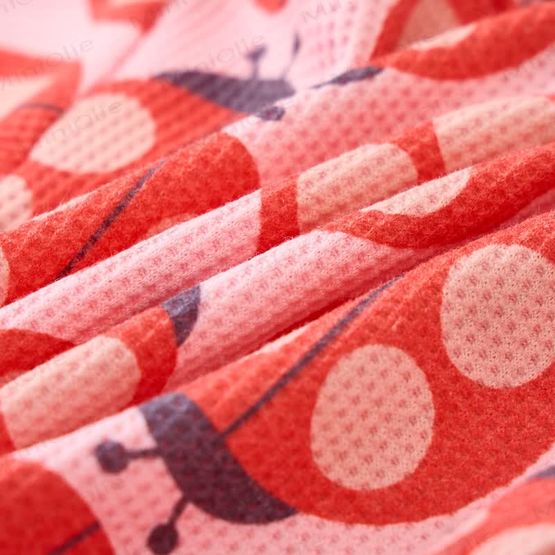 Baby Toddler Pink Ladybug Waffle 2-piece Set - image 6