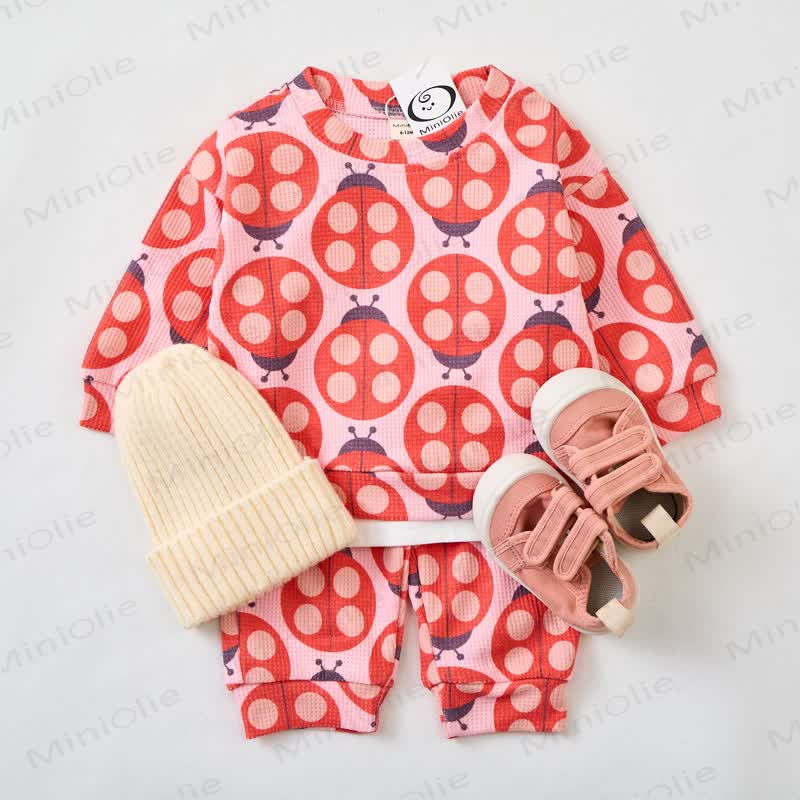 Baby Toddler Pink Ladybug Waffle 2-piece Set - Pink - 2-3T - image 3