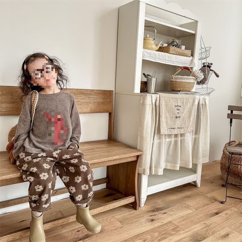 Baby Toddler Girl Flower Coffee Pants - image 3