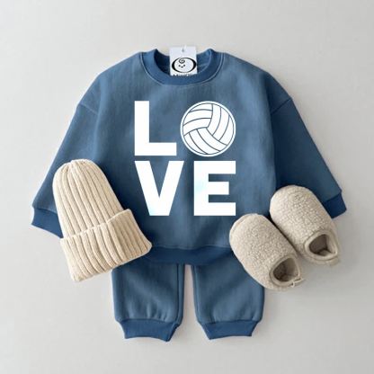 LOVE Baby Volleyball Sweatsuit 2-piece Set - Blue - 2-3T - image 1