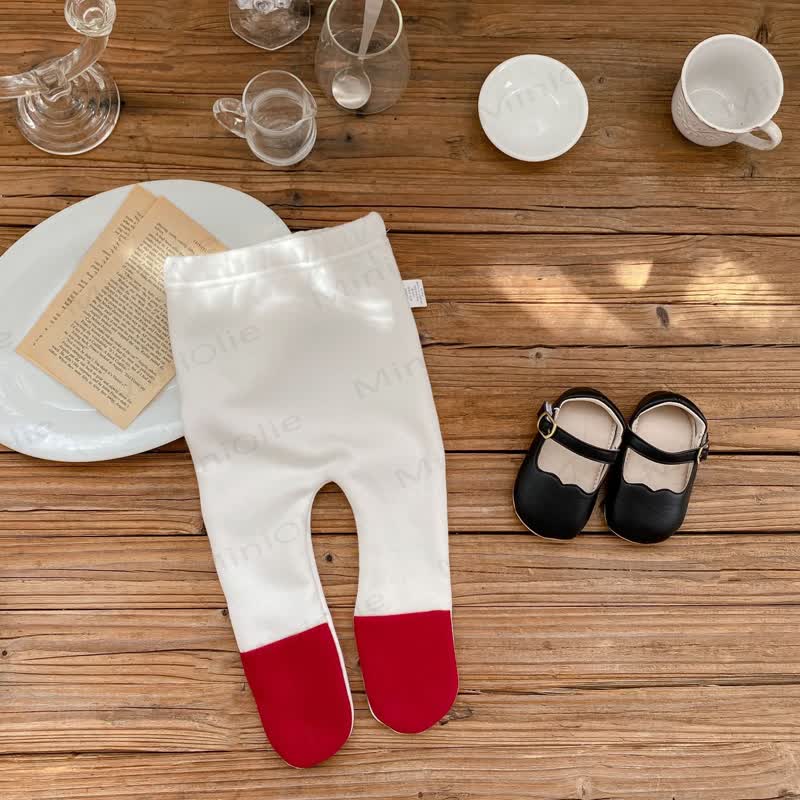 Baby Toddler Fleece Lined Red Romper Dress & Leggings - Red Leggings - 18-24M - image 3