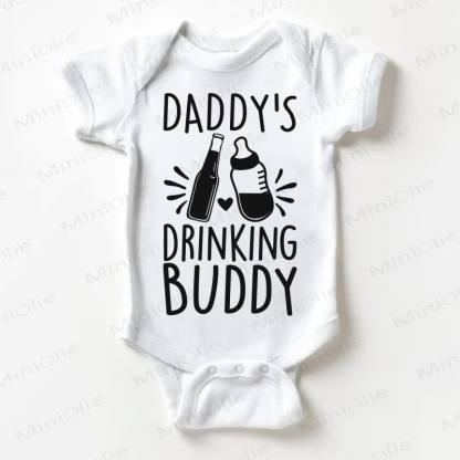 DADDY'S DRINKING BUDDY Baby White Bodysuit - White - 18-24M - image 1