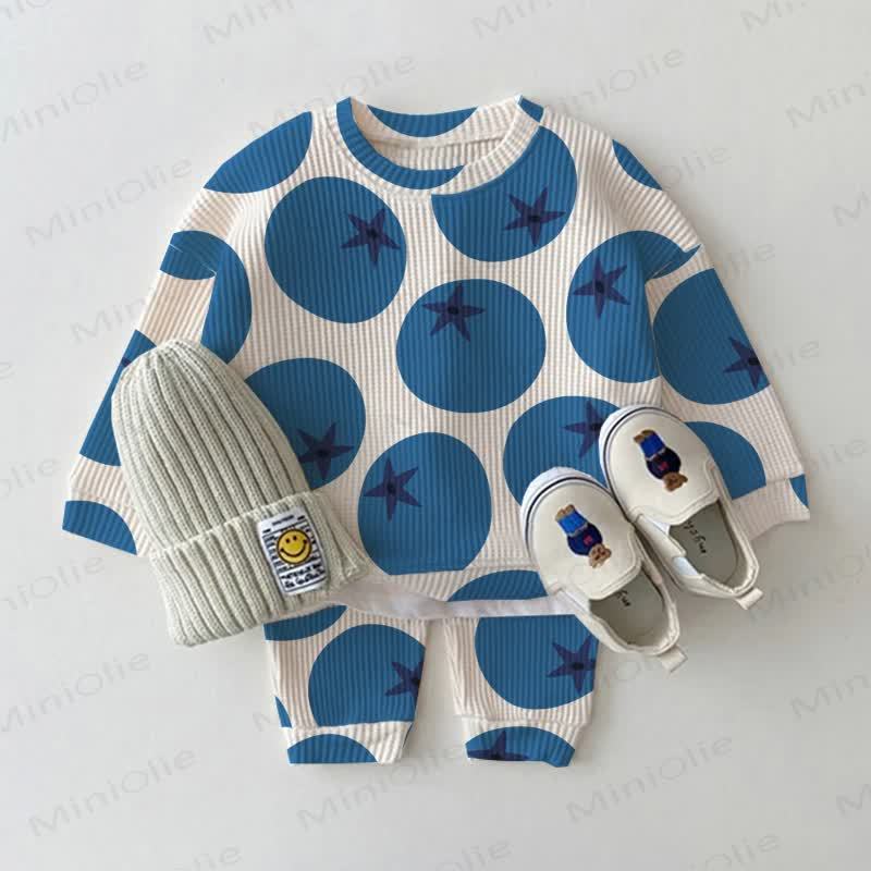 Baby Toddler Blueberry Beige Waffle 2-piece Set - White - 3-5T - image 1