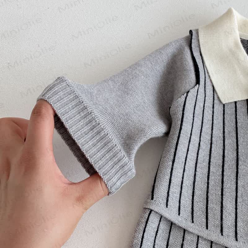 Baby Knit Bow Tie Gentleman Style Romper - image 8