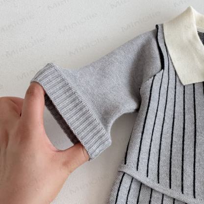 Baby Knit Bow Tie Gentleman Style Romper - image 8