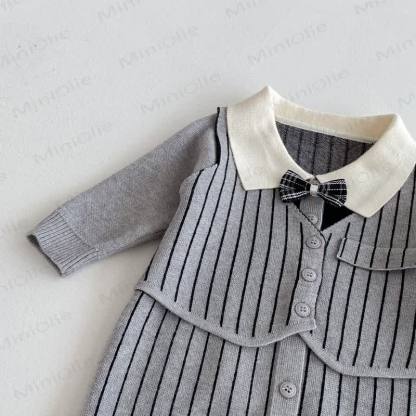 Baby Knit Bow Tie Gentleman Style Romper - image 6
