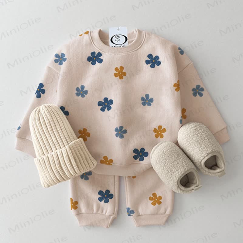 Baby Flower Beige 2-piece Set - Beige - 2-3T - image 1