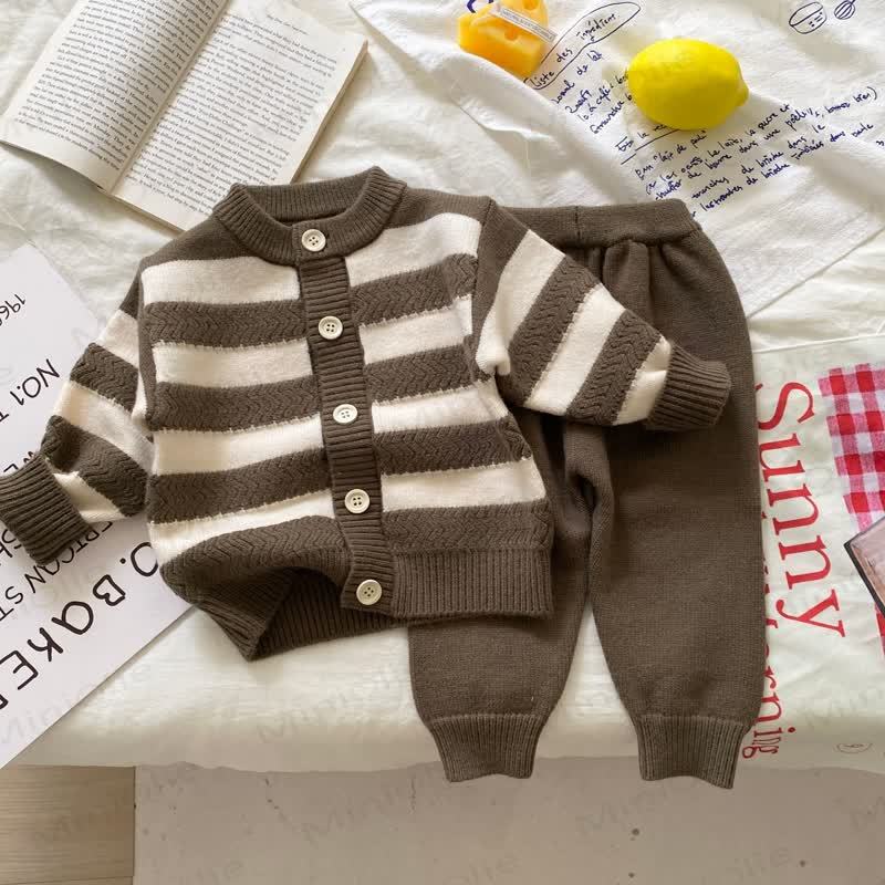 Baby Boy Stripe Crew Neck 2-piece Set - Green - 18-24M - image 4
