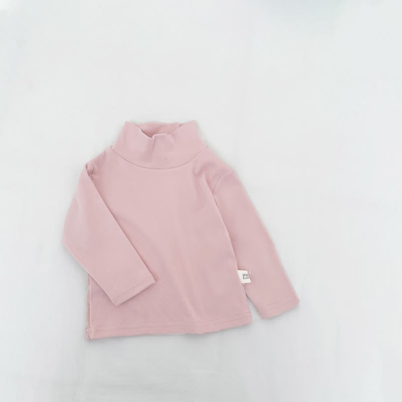  Baby Turtleneck Comfortable Solid Color T-shirt - Pink - 3-5T - image 15