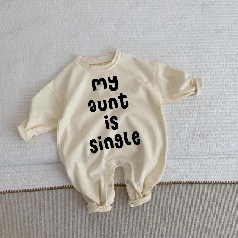 MY AUNT IS SINGLE Baby Toddler Beige Romper - Beige - 2-3T - image 1