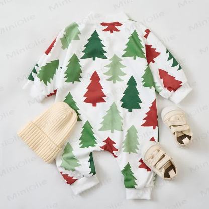  Baby Colorful Trees White Unbutton Romper - image 3