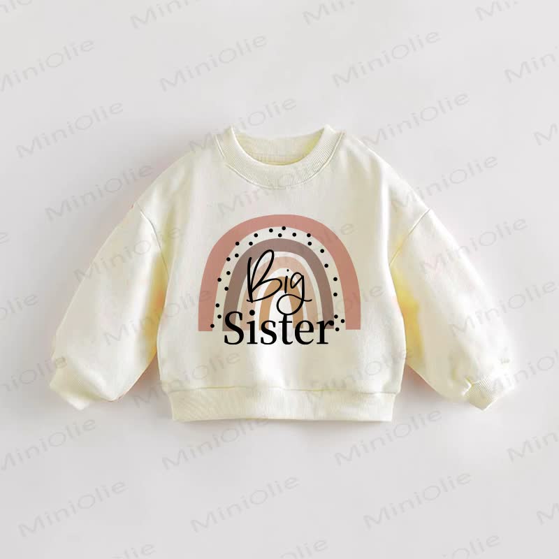 BIG/LITTLE SISTER  Baby Toddler Sweatshirt - Cream - 3-5T - image 1