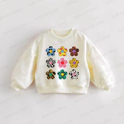 Baby Toddler Multicolor Flowers Sweatshirt - Cream - 3-5T - image 1