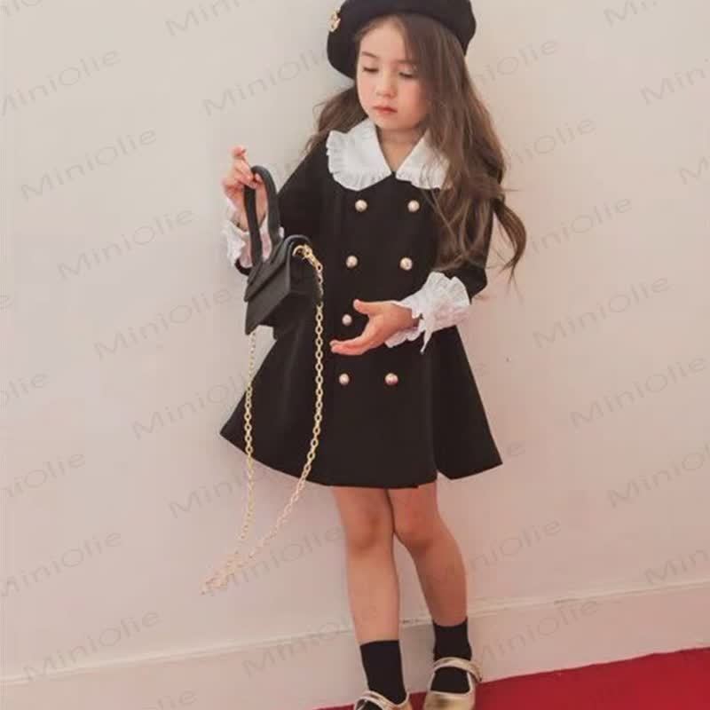 Toddler Girl Ruffles Black Dress  - image 2