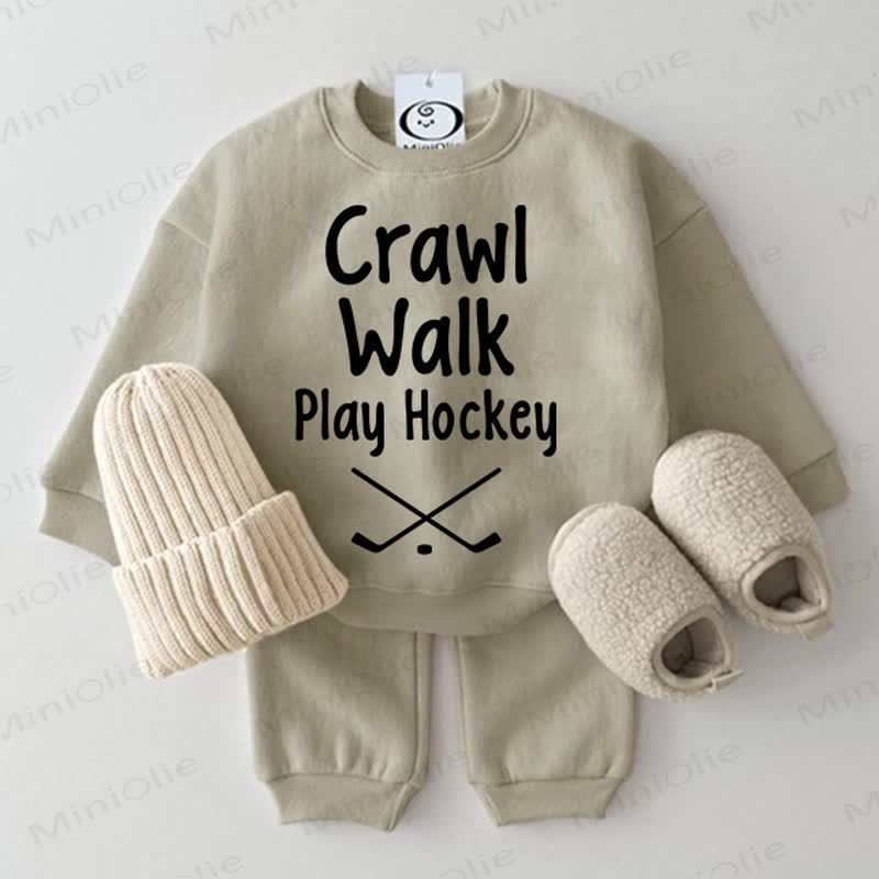 CRAWL WALK PLAY HOCKEY Baby Grey Green 2-piece Set - Grey Green - 2-3T - image 1