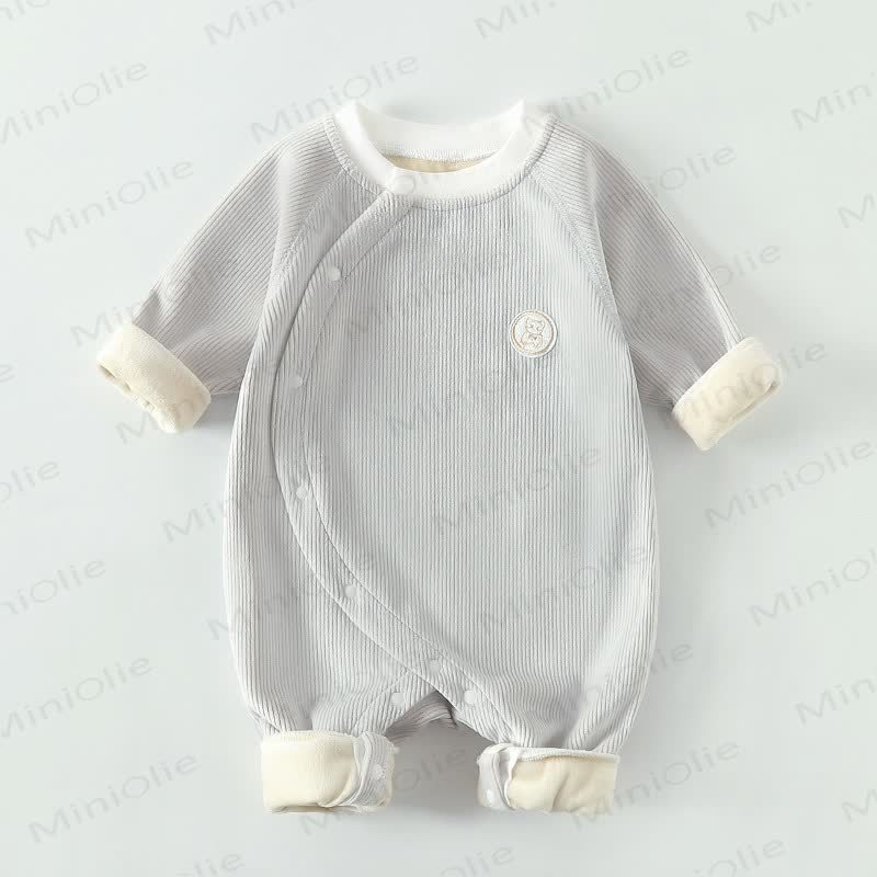 Baby Fleece Newborn Romper - Grey - 18-24M - image 3