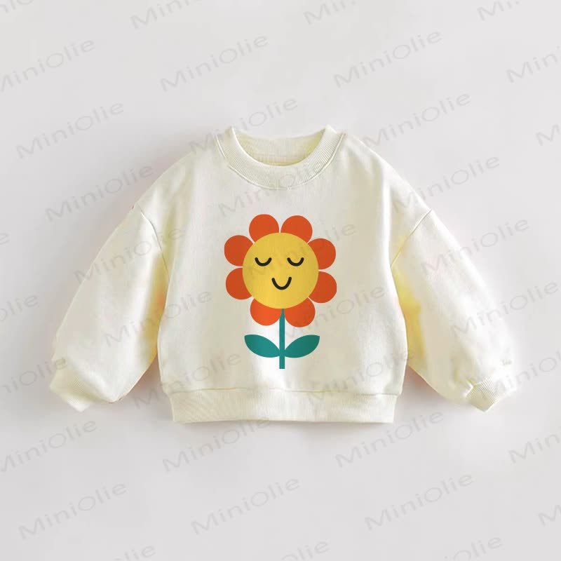 Baby Toddler Sunflower Sweatshirt - Cream - 3-5T - image 1