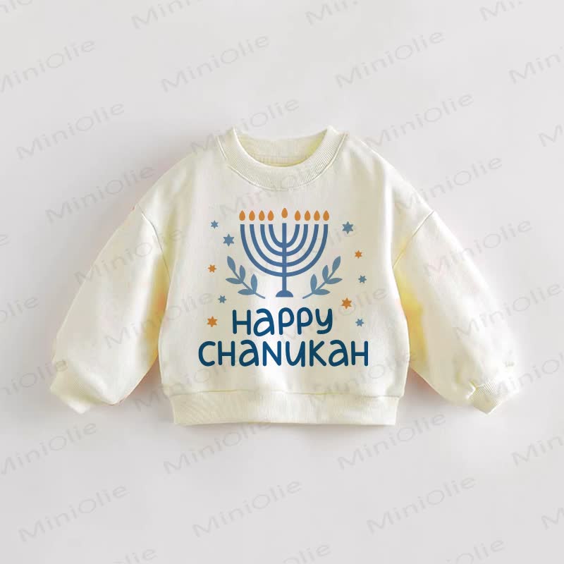 HAPPY CHANUKAH Baby Cream Sweatshirt - Cream - 3-5T - image 1