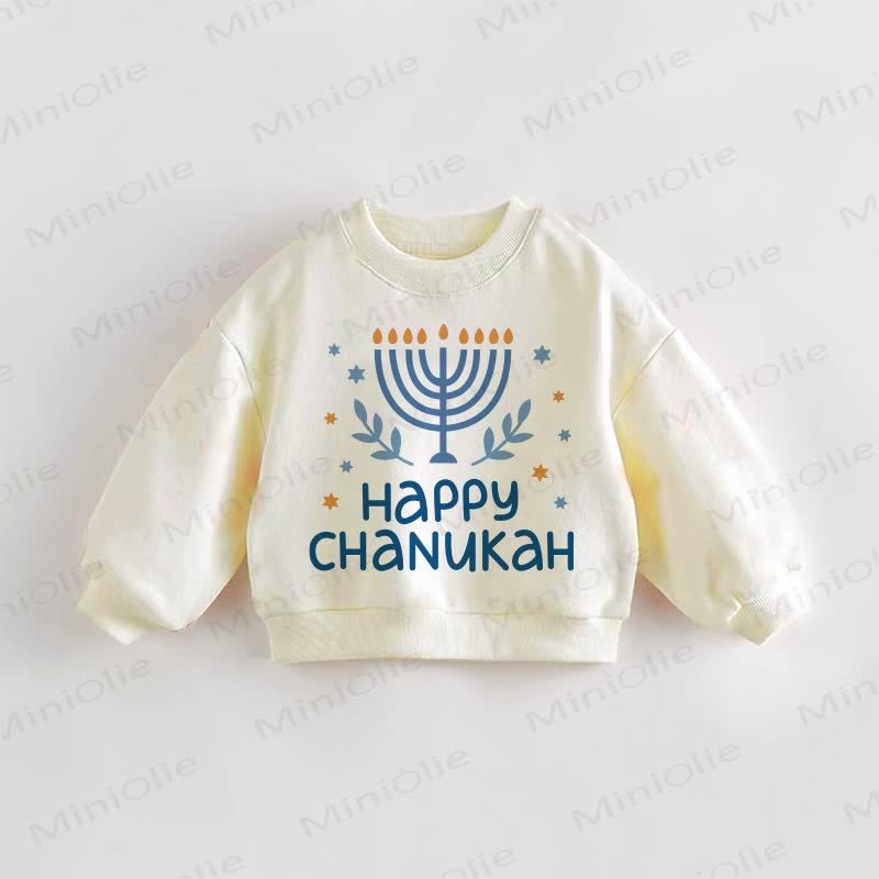 HAPPY CHANUKAH Baby Cream Sweatshirt - Cream - 3-5T - image 1