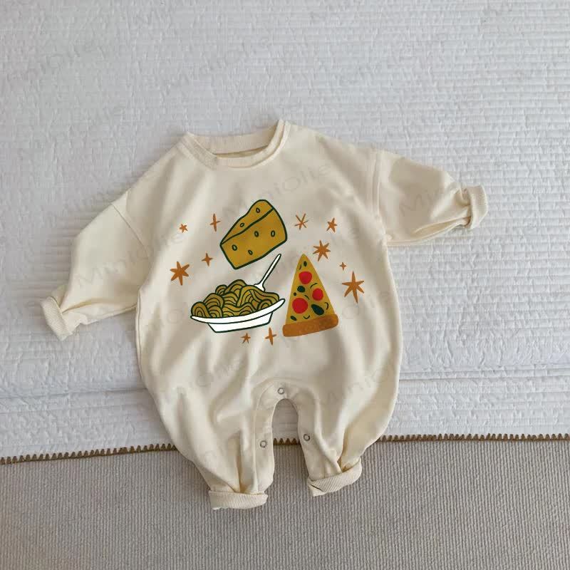 Baby Toddler Food Beige Romper - Beige - 2-3T - image 1