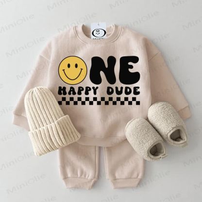 ONE HAPPY DUDE Baby Beige 2-piece Set - Beige - 2-3T - image 1