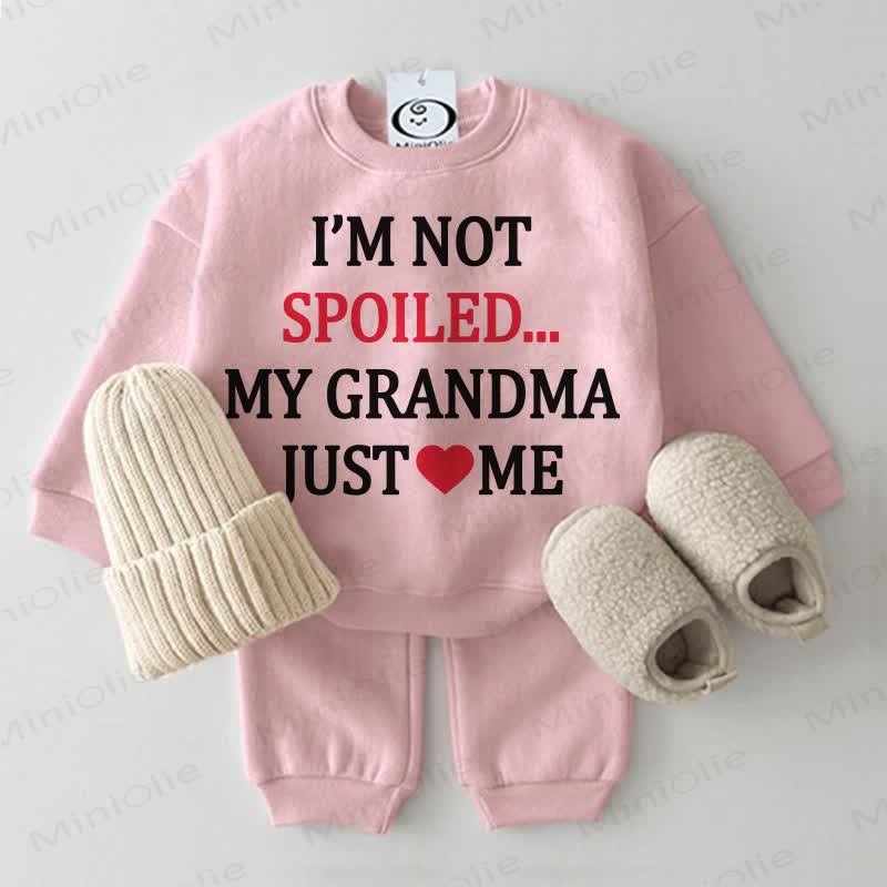 I'M NOT SPOILED... MY GRANDMA JUST ME  Baby Sweatshirt 2-piece Pink Set - Pink - 2-3T - image 1